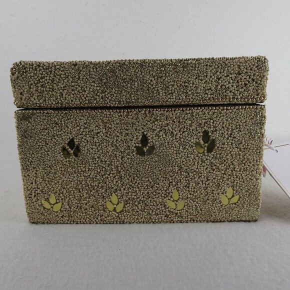 Beaded Wood Jewelry Storage Trinket Box Handcrafted Parrots Bird Theme - Picture 3 of 13